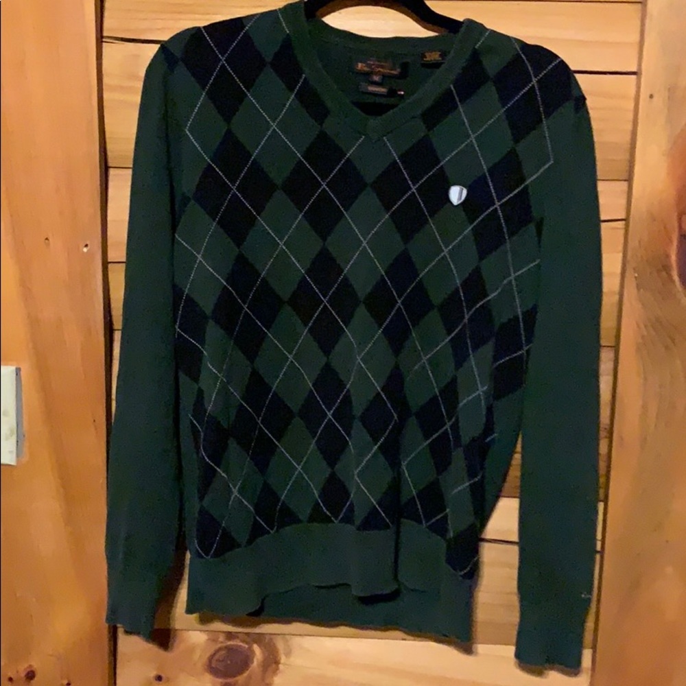 Ben Sherman Argyle V Neck Sweater Sz M